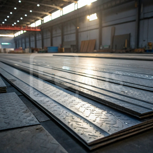 Лист рифленый чечевица нержавеющий 1,5 мм AISI 201 ГОСТ 8568-77 г/к