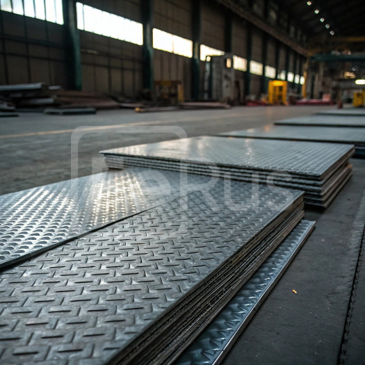 Лист стальной оцинкованный рифленый чечевица 10 мм 09Г2С ГОСТ 8568-77 г/к