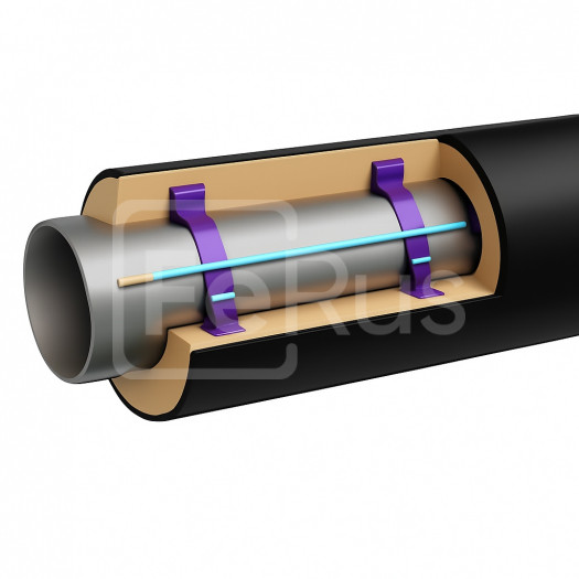 Труба ППУ полиэтиленовая оболочка 57х3,5 мм Ст09Г2С ГОСТ 8732-78 с греющим кабелем
